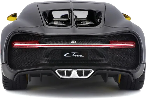 Vista 4 de Maisto Bugatti Chiron Amarillo y Negro 1/24 Diecast Model Car