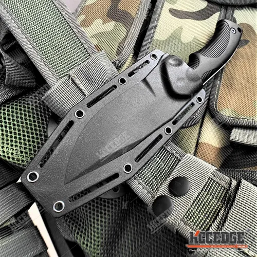Vista 4 de KCCEDGE Cuchillo táctico Cuchillo de caza Cuchillo de supervivencia Cuchillo de supervivencia de 9 pulgadas, cuchillos de hoja fija de espiga