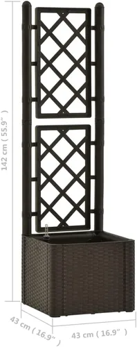 Vista 8 de Cama elevada de jardín con enrejado y sistema de riego automático, cama de jardín elevada, jardineras al aire libre para jardín de hierbas de flores