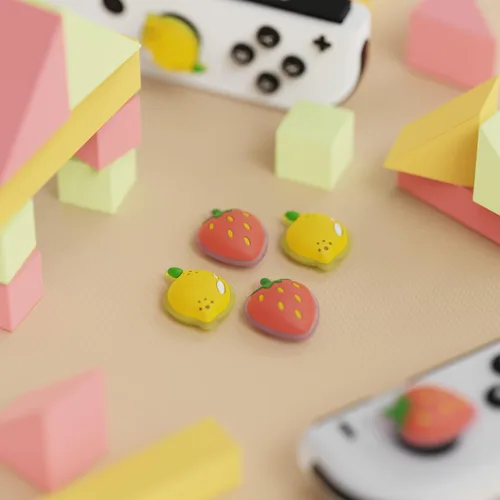 Vista 4 de PlayVital Tapas de palanca de mando para Nintendo Switch, tapas de palanca de pulgar para Switch Lite, cubierta analógica para Switch OLED Joycon