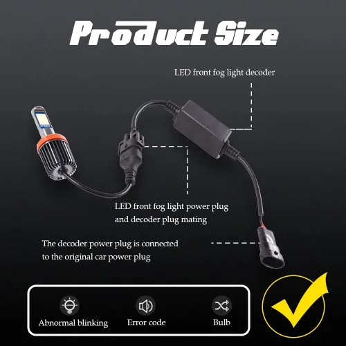 Vista 5 de 2 piezas 9004/HB1 Decodificador Canbus para Automóvil, Kit de Luz LED, Arnés Anti-parpadeo Resistor Libre de Errores, Accesorios Universales