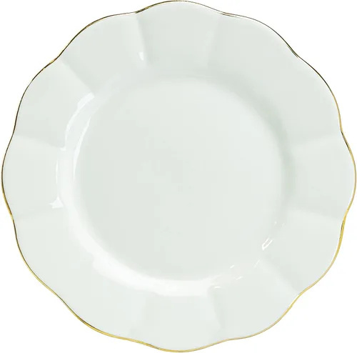 Vista 2 de Gracie China by Coastline Imports Gracie China - Juego de 4 platos de porcelana de porcelana de oro blanco para ensalada/postre de 8 pulgadas