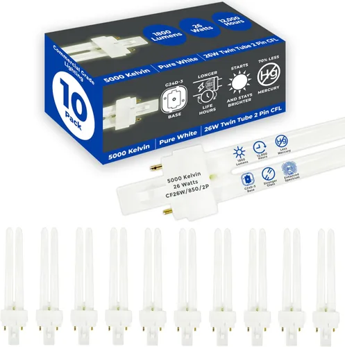 Vista 20 de GoodBulb Bombillas CFL de 13 W, base GX23 de 2 pines, 2700 K, blanco suave, 13 W, alto rendimiento, 800 lúmenes, bombillas fluorescentes compactas