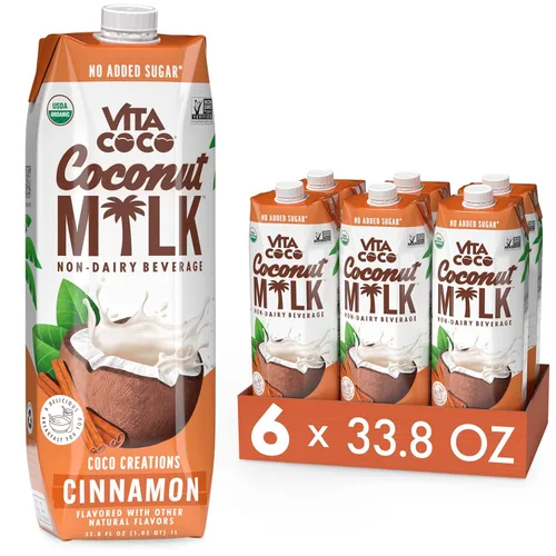 Vista 8 de Vita Coco Leche de coco orgánica original, a base de plantas, alternativa a la leche sin lácteos, sin gluten, sin soja y sin azúcar, complemento