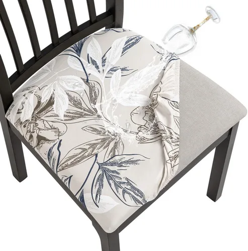 Vista 12 de SearchI Fundas de asiento repelentes al agua para sillas de comedor, paquete de 4 fundas de asiento elásticas de Jacquard para sillas de comedor