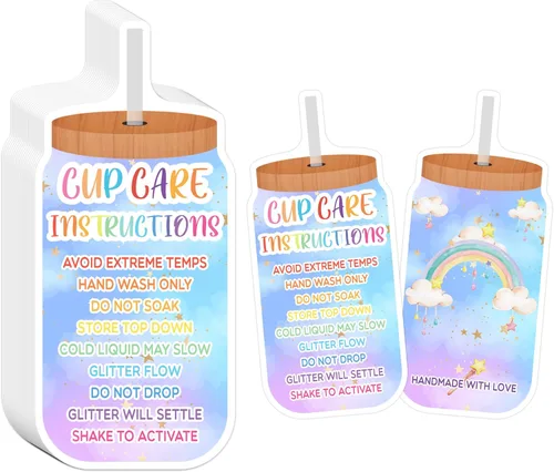 270 piezas de instrucciones de cuidado de vasos de vaso, tarjetas de embalaje Instrucciones de dirección del cliente, suministros de inserción de