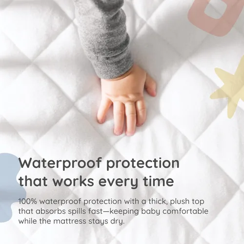 Vista 6 de 2 Pack Bamboo Waterproof Crib Mattress Protector Pad (Mom's Choice Award Winner) by Margaux & May - Noiseless - Dryer Friendly - Deluxe Bamboo Rayon