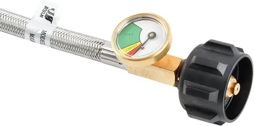 Vista 5 de Manguera adaptadora de propano de 5 pies con calibre – conversión de propano de 1 a 20 libras para tanque LP tipo 1/QCC1, aparato portátil a granel
