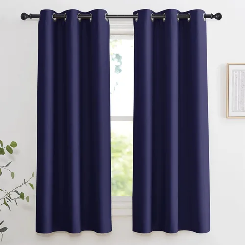Vista 127 de KGORGE - Cortinas opacas grises para dormitorio 2 paneles, 42 x 63 pulgadas con ojales, cortinas de oscurecimiento de habitación con aislamiento