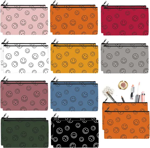 Vista 19 de Reginary - Juego de 20 piezas de bolsa de cosméticos para mujer, espaciosas bolsas de maquillaje con cremallera, neceser de artículos de aseo