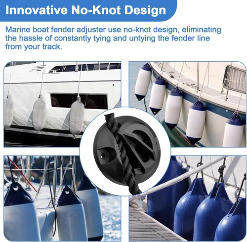 Vista 5 de Tacos de guardabarros sin nudo para rieles de túnel de barco, se adapta a cuerda de 1/4 pulgadas, guardabarros de barco se utilizan en la mayoría