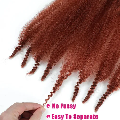 Vista 5 de Cabello Afro Twist de 30 Pulgadas 2 Paquetes, Cabello Afro Twist Elástico Pre Esponjado Cabello Spring Twist Pre Estirado Cabello para Envolver