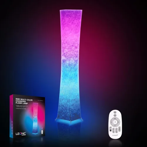 LEONC - Lámpara de pie con control remoto, Tuya Smart de 9 W x 2 bombillas incluidas, lámpara de pie moderna inteligente de 61 pulgadas con Alexa,
