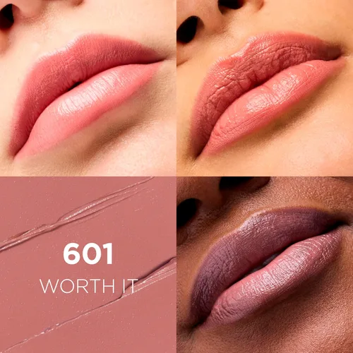 Vista 2 de L'Oreal Paris Colour Riche - Lápiz labial satinado para labios hidratados, maquillaje de labios con aceite de argán y vitamina E, vale la pena, 0.13