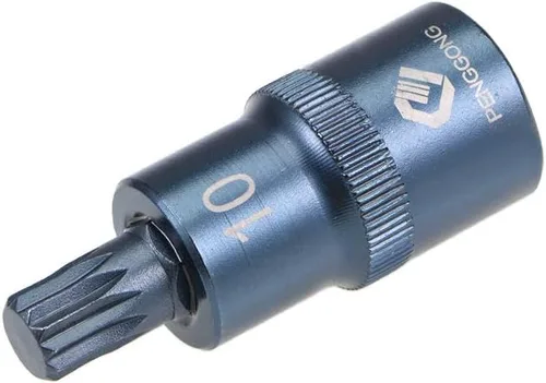 Vista 7 de uxcell 1/2" Drive x M6 (0.236 in) Triple Square Spline Bit Socket, S2 Brocas de acero, enchufes CR-V de 2 pulgadas de longitud (solo para uso manual)