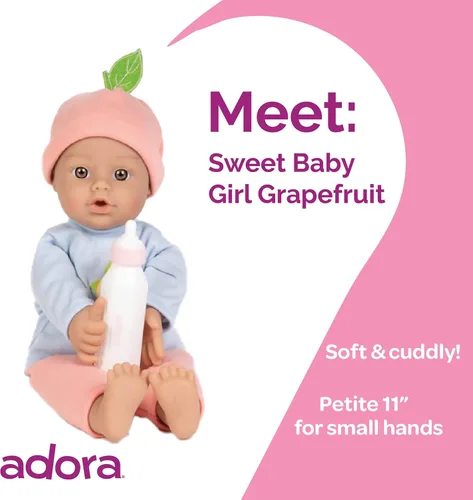 Vista 2 de Adora Colección exclusiva de Yaxa Sweet Babies, muñeca de bebé suave y cariñosa de 11 pulgadas, lavable a máquina, regalo de cumpleaños