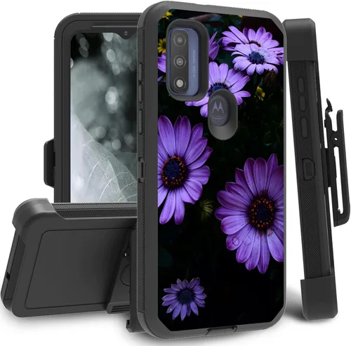Vista 23 de Funda para Motorola Edge 2021 / Moto Edge 5G UW, protección resistente de 3 capas híbridas a prueba de golpes con funda de clip para cinturón