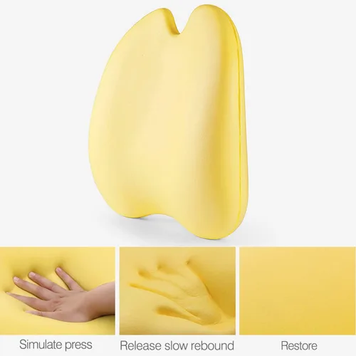 Vista 4 de Almohada de apoyo lumbar para respaldo de silla de oficina, almohada ergonómica de apoyo de espalda para automóvil, computadora, silla