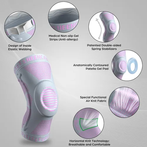 Vista 102 de NEENCA - Rodillera profesional de compresión, tecnología de punto horizontal, grado médico, para desgarro de menisco, ligamento anterior cruzado