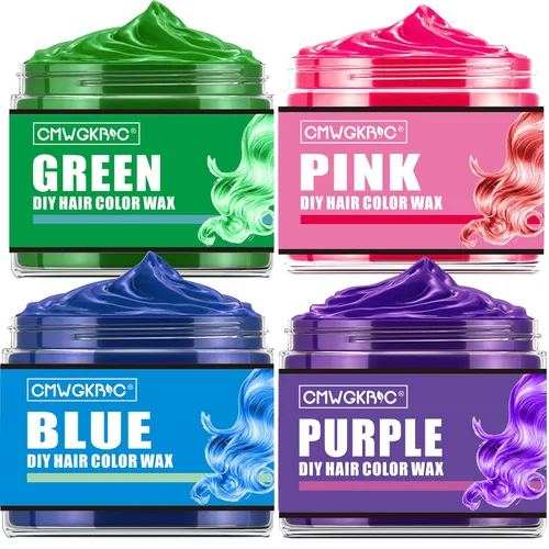 4 colores de color temporal para el cabello, regalos para niños, adolescentes, adultos, regalos para niños y niñas, spray de color morado, verde,