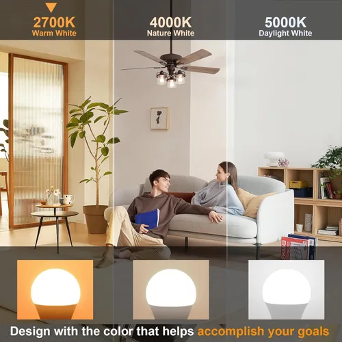 Vista 2 de comzler Bombilla pequeña de 6 W, luz blanca cálida de 2700 K, equivalente a 60 vatios, base de tornillo estándar E26 con forma A15/G45