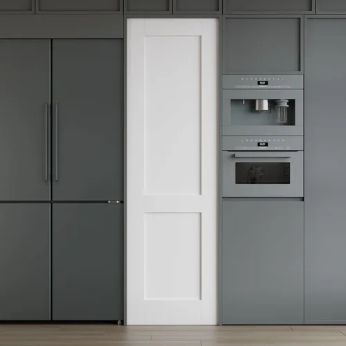 Vista 17 de WINSTELLAR - 1 panel estilo coctelera de 18 x 80 pulgadas, losa blanca imprimada para puerta interior de núcleo sólido, puerta de dormitorio