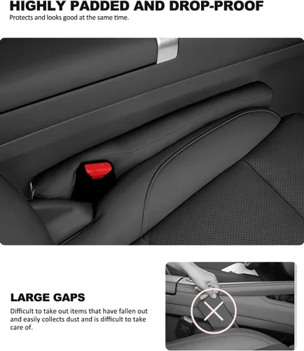 Vista 2 de Relleno de Espacio de Asiento de Automóvil de Cuero, Espaciador Universal, Tapón Relleno de Espacio de Asiento para Automóvil SUV Camión