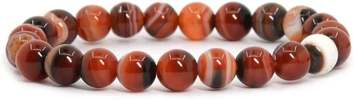 Vista 32 de Justinstones Pulsera elástica de cuentas redondas de 0.315 in con gemas semipreciosas, unisex, 7 pulgadas Amatista de grado A