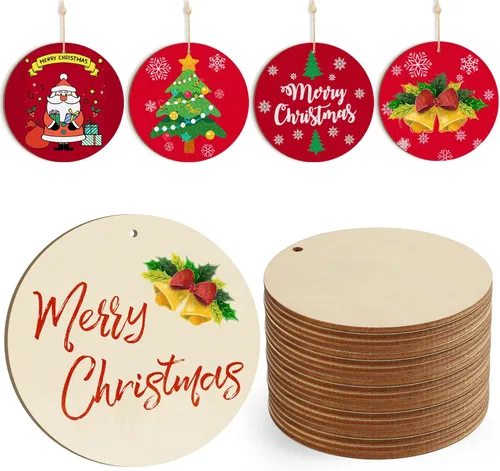 Vista 14 de Adornos de Madera DAD para Pintar, Decoración de Fiesta de Cumpleaños del Día del Padre, Recortes Sin Terminar, 24 Piezas de 3.5 x 3 Pulgadas, Blanco