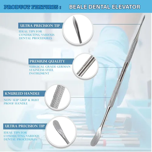 Vista 2 de A2Z Dental Beale 7A Espátula Cera Carver Instrumento de Doble Extremo, Instrumento de Acero Inoxidable, Espátula Técnico de Laboratorio, Amalgama