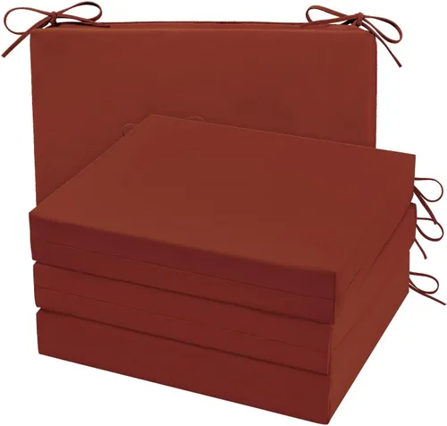 Vista 8 de Cozyide Cojines para sillas de exterior, cojines de asiento de patio impermeables con correas ajustables, cojines cuadrados para sillas de patio