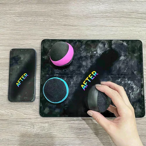 Vista 3 de Bola de limpieza de pantalla de doble cara, bola limpiadora de vidrio para pantalla táctil para teléfono inteligente/portátil/iPad, tableta/TV