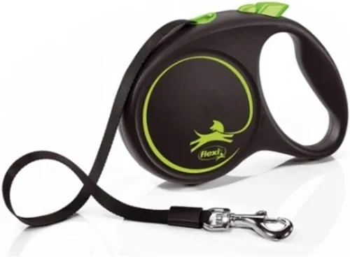 Vista 2 de Flexi Cinta de diseño negro verde pequeño 16.4 ft retráctil perro correa/plomo para perros de hasta 33.1 lbs/33 libras
