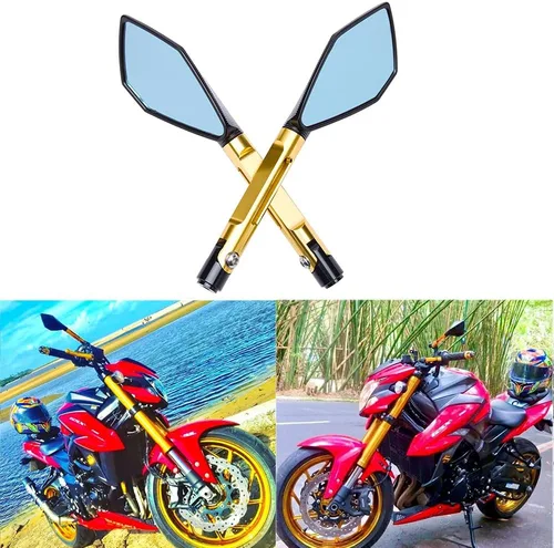 Vista 10 de JMTBNO Espejo universal de aluminio para manillar de motocicleta, espejos laterales traseros de 8mm 10mm para bicicleta de calle, bicicleta