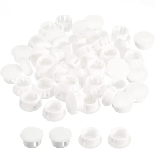 Vista 10 de uxcell Tapones de agujero de plástico de 3/8 pulgadas, 110 piezas de panel de tipo empotrado, cierre a presión, tapones de bloqueo para muebles Negro