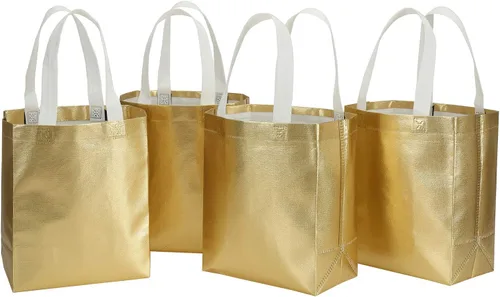Vista 7 de Tosnail 40 Pack 10 x 8 Inch Reusable Present Gift Bag, Medium Grocery Bags, Shopping Tote Bag for Weddings, Birthday, Party