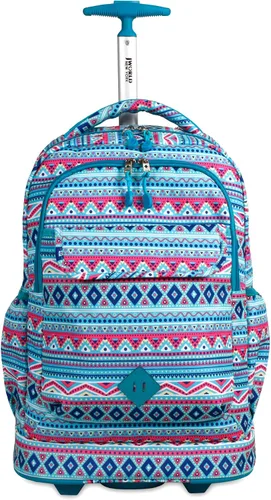 J World New York Sweep - Mochila enrollable para portátil Menta Tribal 18 Sweep Mochila con ruedas para laptop