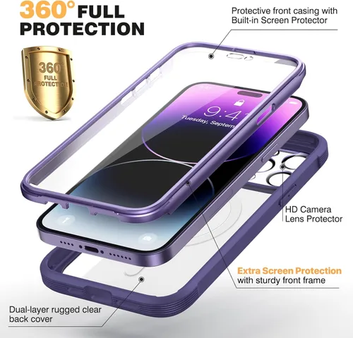 Vista 352 de DIACLARA - Funda transparente compatible con iPhone XR 6.1 pulgadas 2018