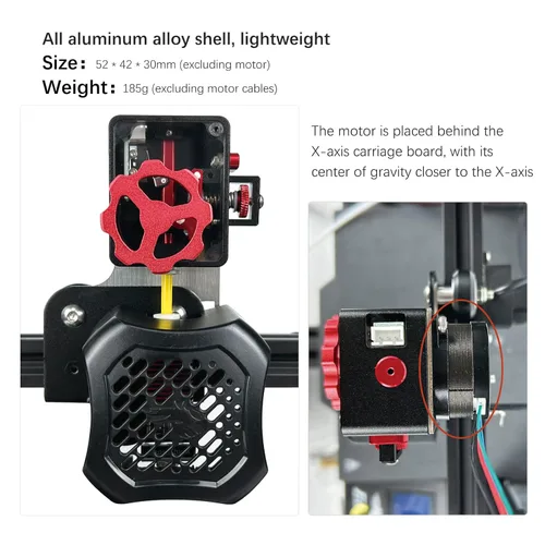 Vista 7 de Kit de mejora de extrusora de alimentación directa de todo metal Black-Box V2.0, extrusora de doble engranaje y motor específico para extrusión