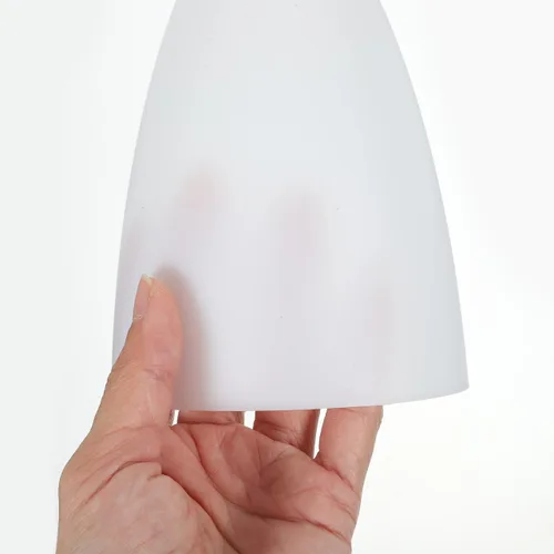 Vista 5 de Reemplazo de pantalla de lámpara de plástico blanco, cubierta de luz estilo casco duro para lámparas de piso/mesa, agujero central de 1.181 in