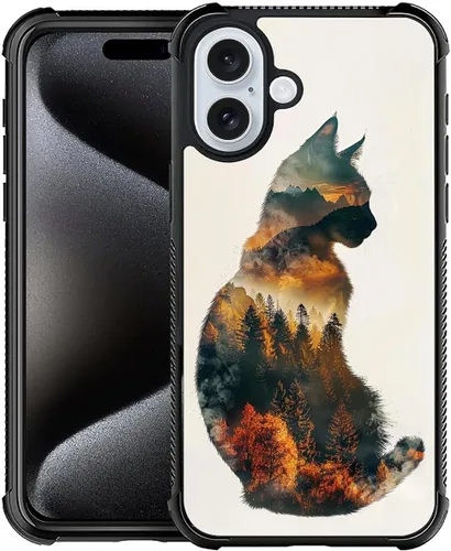 Vista 104 de Funda compatible con iPhone 8 Plus, diseño de oso de bosque otoñal, a prueba de golpes, antiarañazos, carcasa trasera de policarbonato duro