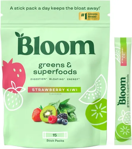 Vista 6 de Bloom Nutrition Polvo de Superalimento de Verduras Verdes, Enzimas Digestivas con Probióticos y Prebióticos, Salud Intestinal, Alivio