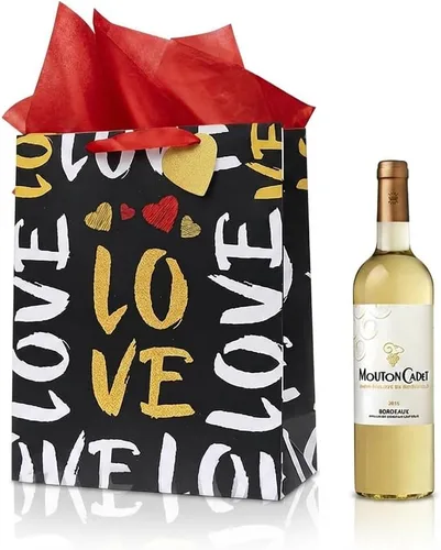 Vista 5 de LWBDD Bolsas de San Valentín de 13 pulgadas, 2 piezas con papel de seda, bolsa de regalo de San Valentín a granel para cumpleaños, día de la madre