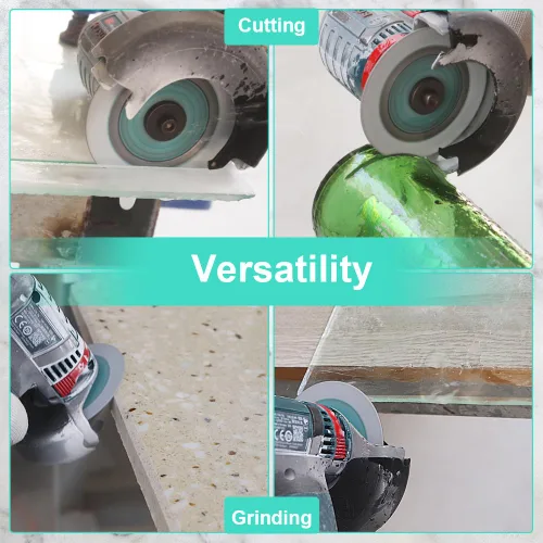 Vista 3 de Disco de corte de vidrio de diamante, 3 piezas de hoja de sierra de rueda de corte de 3 pulgadas/2.953 in con eje de 3/8 pulgadas (0.394 in)