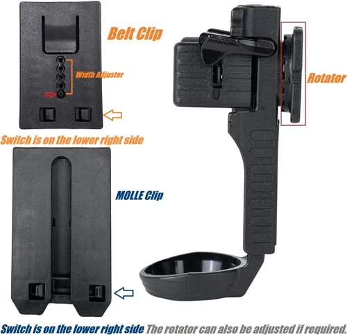 Vista 6 de TACNEX Soporte de pulverización OC/Mace de liberación rápida con cinturón de servicio/chaleco MOLLE clip giratorio MK4 funda táctica de spray