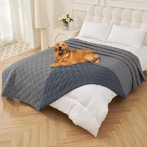 Vista 80 de Smiry Funda impermeable para cama de mascota, suave y lavable, para cama, sofá, reversible, perros pequeños, medianos, grandes, gatos, diseño
