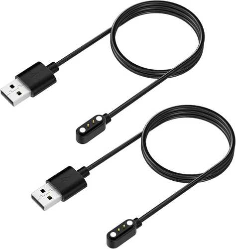 Vista 8 de TiMOVO Cargador de reloj inteligente de 3.3 pies compatible con YAMAY Letsfit VeryFitPro, cable de carga magnético USB para reloj inteligente Negro