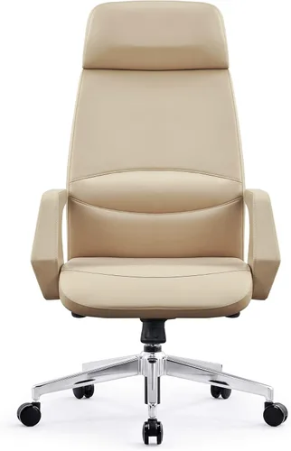 Vista 8 de LUCKYERMORE Silla de oficina ejecutiva ergonómica de cuero para el hogar, silla de escritorio con posición de bloqueo ajustable y cómoda