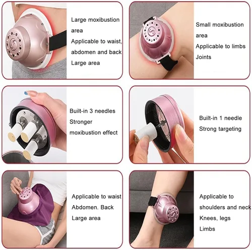 Vista 6 de Kit Relief Moxa Box Copper Relax Device Moxibustion Box Care Heating Tool Smoke Moxa Stick Burner Holder(Large 5-Piece Set)