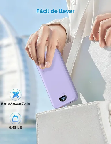 Vista 9 de Ffnpua Cargador portátil Power Bank 10000mAh PD20W con cables incorporados
